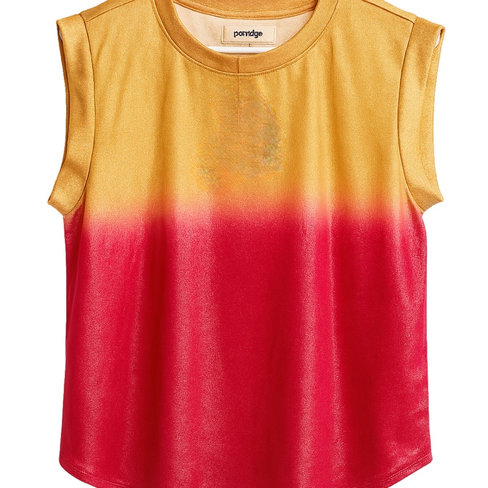 Gold and Red Ombre Sleeveless Tee